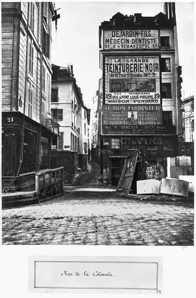 Rue de la Colombe, Paris, 1858-78 von Charles Marville